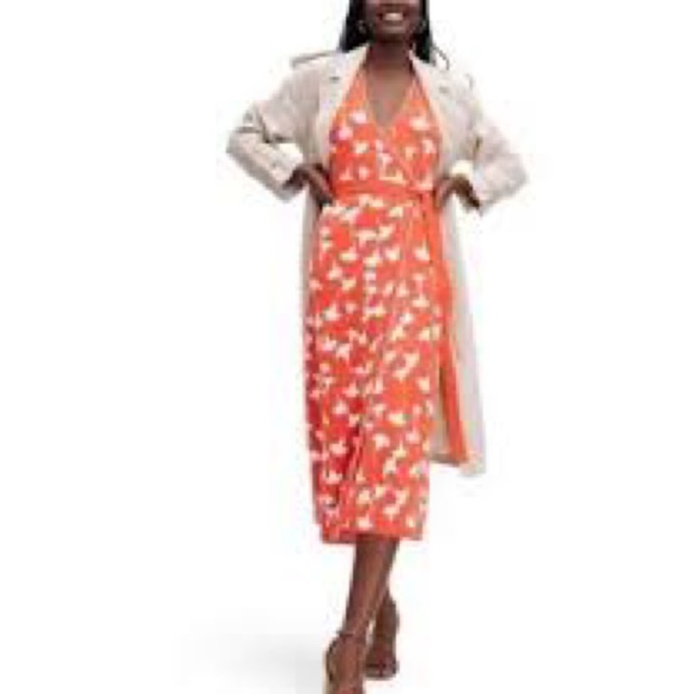 DVF for Target V-Neck Gingko CherryTomato Maxi Dress